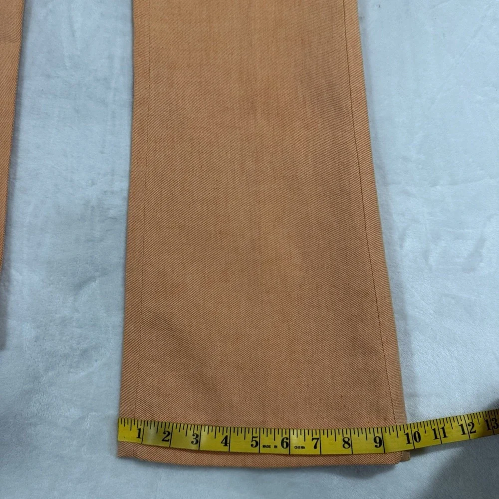 Etcetera Orange Linen Blend Trousers Size 6 Mid Rise Bootcut Dress Pant Tropical